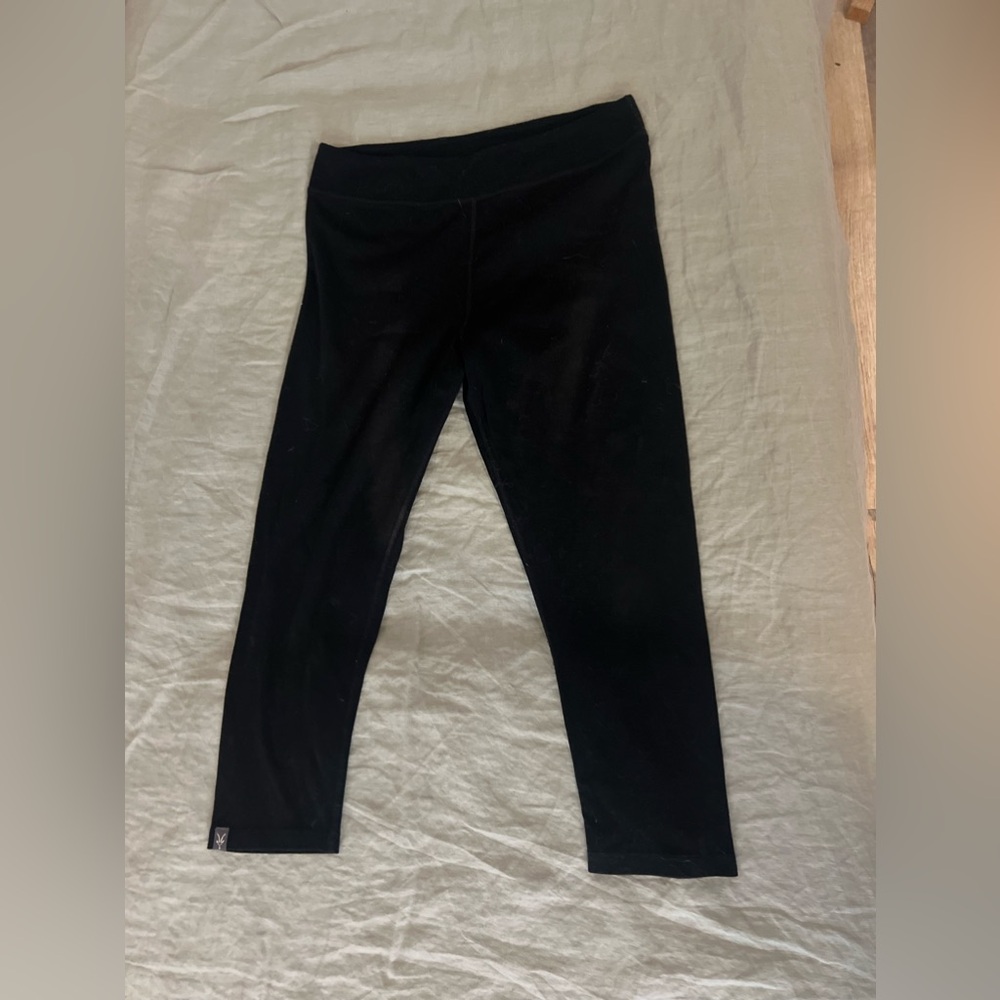 Ibex Woolies black merino wool capris in size 2 (Ibex sizing, about 14-16W)